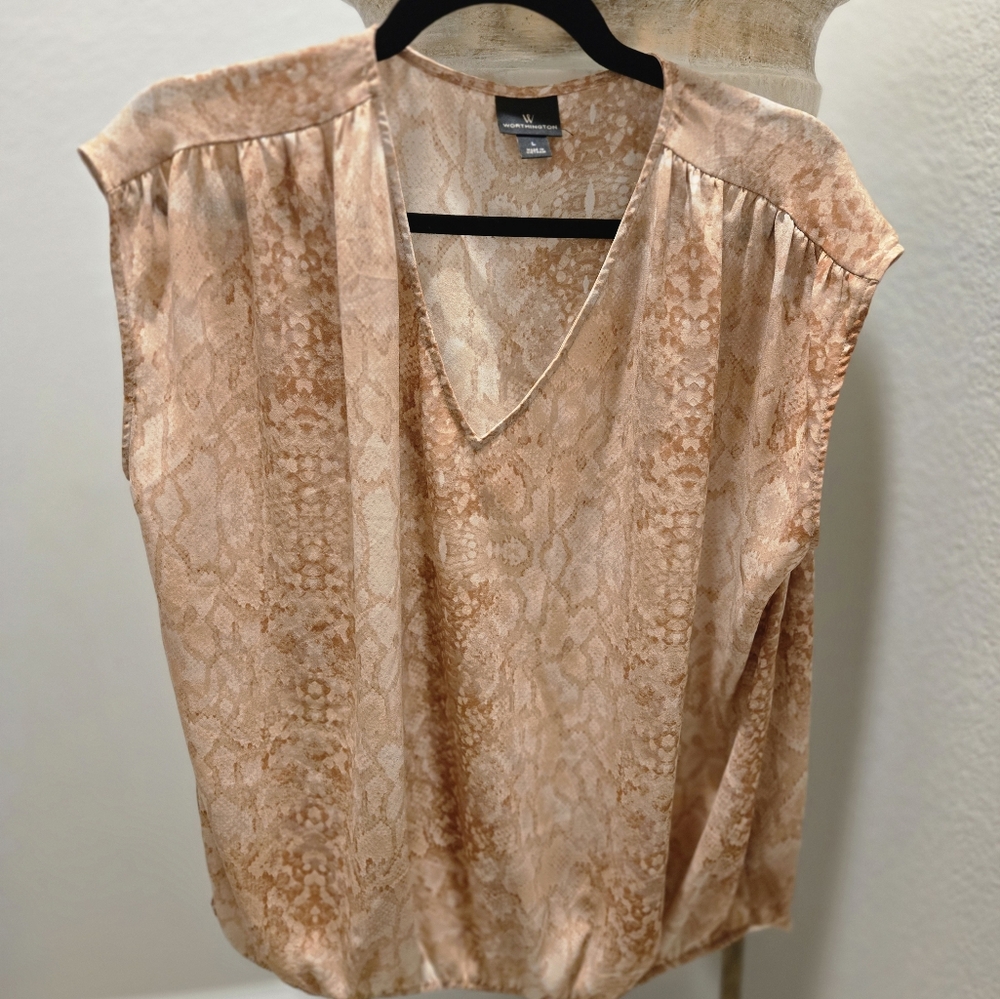 Worthington Ladies Sleeveless Print Top Size L